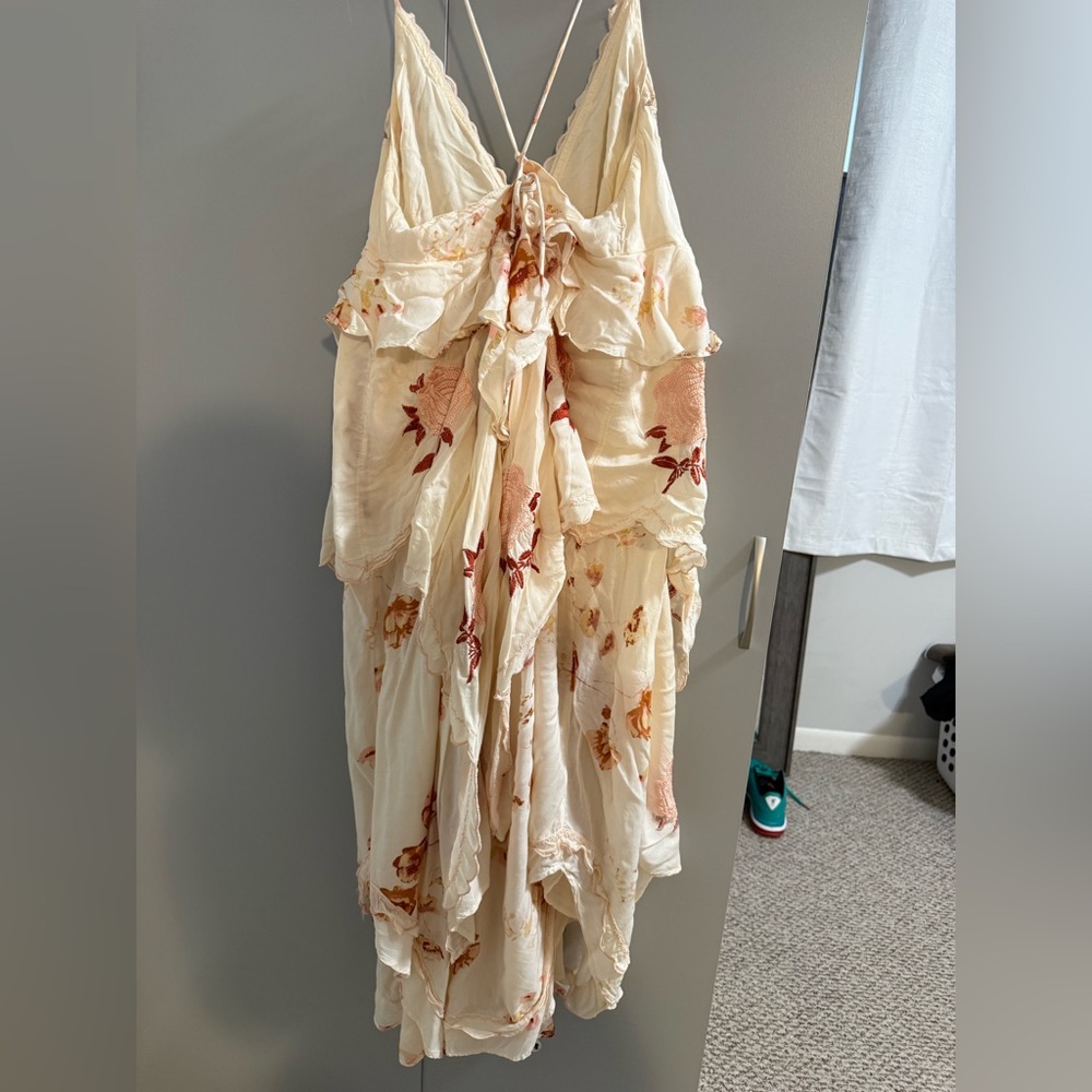 Free People Cream Floral Ruffle Maxi Dress - Picture 2 of 4